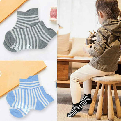 HYCLES Baby ABS Socks Children 0-7 Years 12 Pairs Stopper Socks Children Non-Slip Socks Child Boys Girls 23-26 27-30 Toddler Socks Baby
