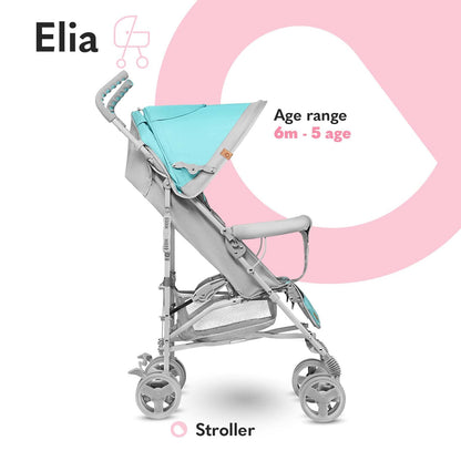 LIONELO Elia Buggy Small Foldable Pushchair up to 15 kg, Back and Footrest Adjustment, Rear Wheel Brake, Mosquito Net, Shopping Basket - Meloni2