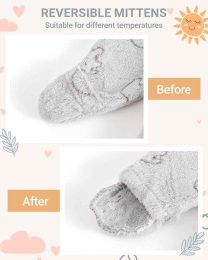 JiAmy Baby Snowsuits with Hood, Baby Jumpsuit Winter Fleece Romper Newborn Boy and Girl One Piece Suit for 0-12 Months