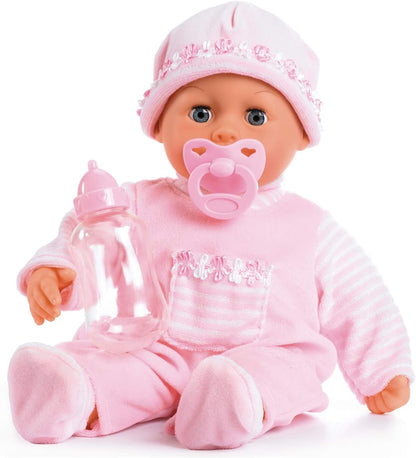 Bayer Design 93824CK Interactive Talking Sleeping Eyes Soft Body 24 Baby Dolls 38 cm Pink