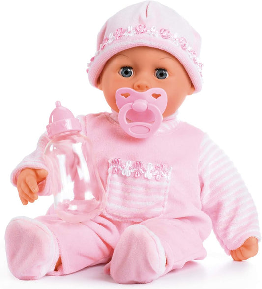 Bayer Design 93824CK Interactive Talking Sleeping Eyes Soft Body 24 Baby Dolls 38 cm Pink