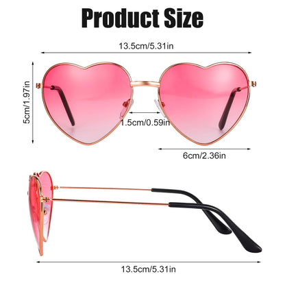 ALTcompluser 2 Pack Herz Sonnenbrille, Weinsamkeit Hippie Gläser, Retro Kostüm Brille für Kinder Herren Damen 60er 70er 80er 90er Party Hippie Chic, Kleid Accessoires