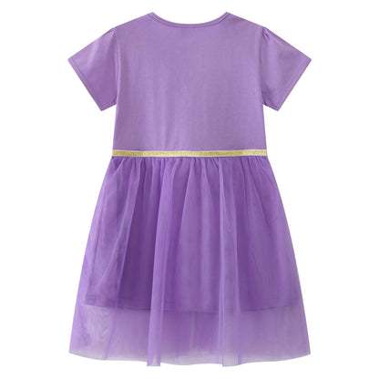 Dinopjs Kleider für Kleines Mädchen Kurzarm Kleid Cartoon-Stil Regenbogen Ozean Prinzessinnenkleid Dino Giraffe Osterhase Meerjungfrau Kinder Prinzessin Kostüm Tägliche Sommer Rock Ferienkleider