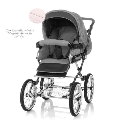Kinderwagen-Set 2 in 1 Retro inkl. Sportsitz - 11 Teile - in 5 Farben