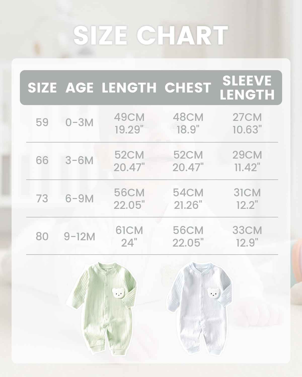 WYTbaby Baby Strampler Neugeborene Baumwolle Jumpsuit 2er-Pack Langarm Einteiligen Overall Kleidung für Baby Junge und Mädchen 0-12 Monate