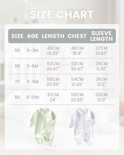 WYTbaby Baby Strampler Neugeborene Baumwolle Jumpsuit 2er-Pack Langarm Einteiligen Overall Kleidung für Baby Junge und Mädchen 0-12 Monate