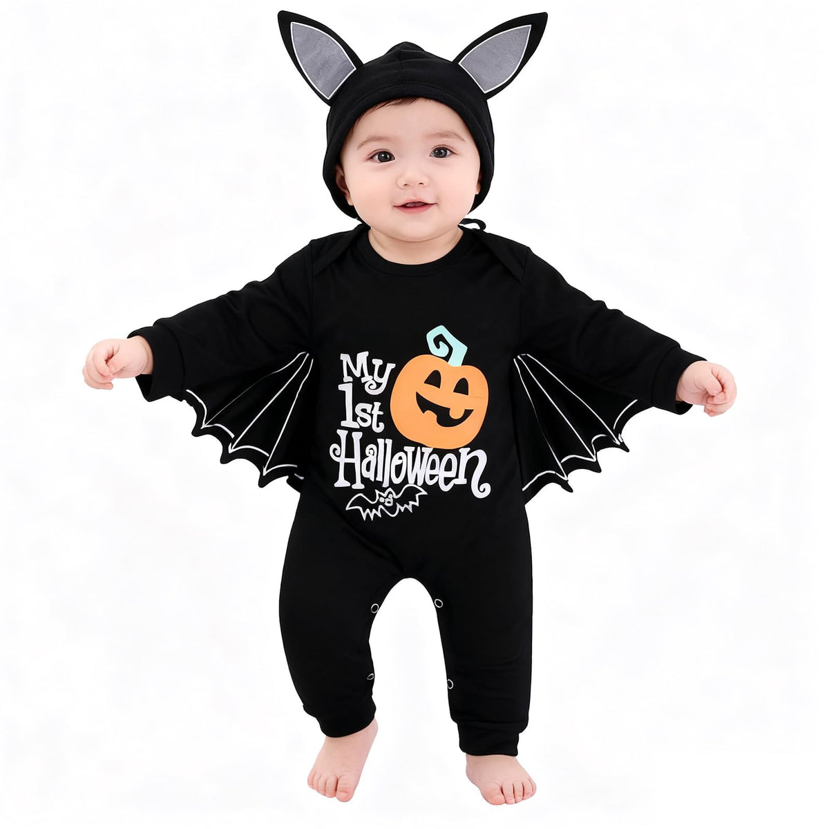 Halloween Kostüm Baby Fledermaus Skelett Strampler