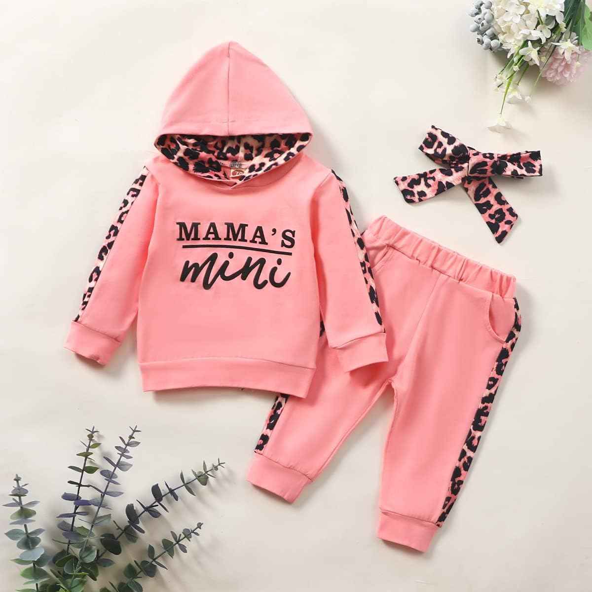 Juflam Neugeborene Baby Mädchen Kleidung Mama Sprüche Mama Mini Strampler Top Hose Outfit Set mit Stirnband