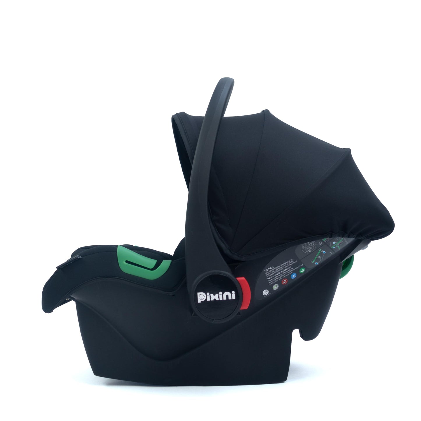 Pixini Neyla Combi Pushchair with Accessories (3-in-1 Set with Baby Seat Black/Black)