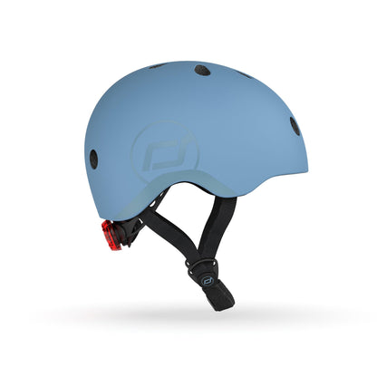 Scoot and Ride Baby Helmet with Adjustable Straps - Matte Finish - Small and Medium - Includes LED Safety Light and Soft Fleece Padding for Extra Protection