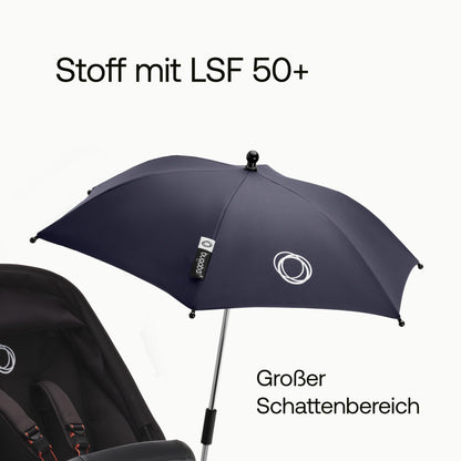 Bugaboo Sonnenschirm+, kompatibel mit allen Bugaboo Kinderwagen, mit UPF 50+ Schutz gegen UV-Strahlen, große Schattenfläche, Verbindung mit einem Klick & leicht verstellbarer Mechanismus, Desert Taupe