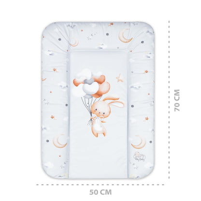 Wickelauflage Wickelunterlage abwaschbar und wasserdicht 75x72 cm - Wickelmatte zum Auflegen auf Wickeltisch Wickelaufsatz Wickelkommode oder Waschmaschine changing mat 75 x 72 Safari Motiv