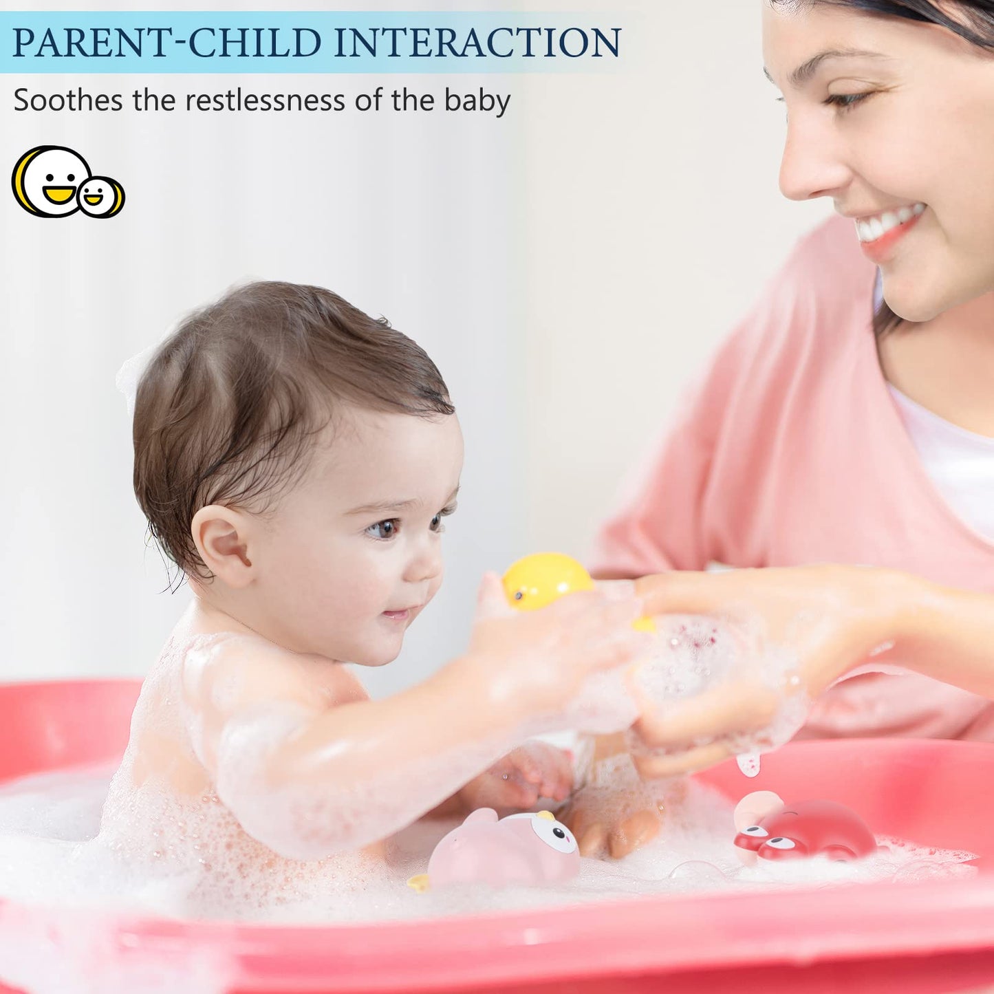 twoonto Baby Badespielzeug, Aufzieh-Badespielzeug 4 Stück für Kinder, Badewannen-Spielzeug, Bad-Schwimm-Spielzeug für Kleinkinder Jungen Mädchen 0 1 2 3 4 Jahre alt