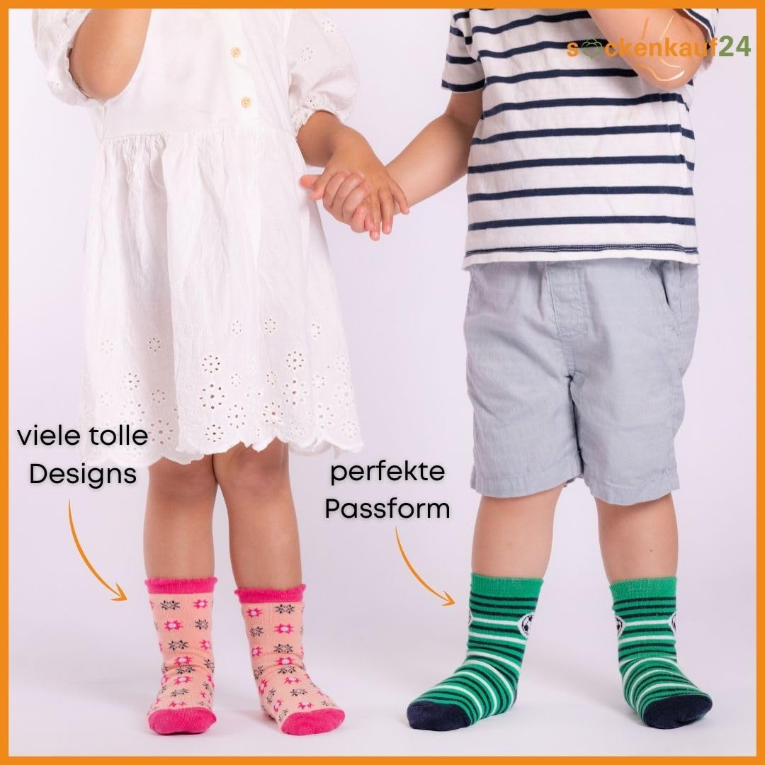 10 Paar Kinder Socken Jungen & Mädchen Baumwolle Kindersocken