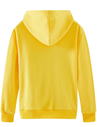 Spring&Gege Jungen Hoodie Sweatjacke Basic Einfarbig Baumwoll Kapuzenjacke für Kinder（3-12 Jahre）