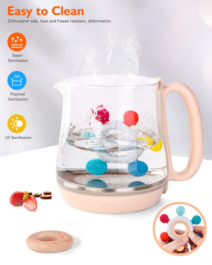 Beißring für Babys, Baby Zahnen Spielzeug aus Silikon, Ruder Greifling Beißspielzeug, BPA-frei Zahnen Nursing Zubehör für 3-6 6-12 Monate Kleinkinder, mädchen Junge Geschenk(Ruder B)