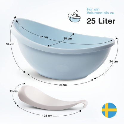 BabybeFun Baby Badewanne mit Badewanneneinsatz für Neugeborene [Testsieger] Rutschfeste Babybadewanne für Babys und Kleinkinder [0-12 Monate] Babywanne für Dusche Badewanne Weiß