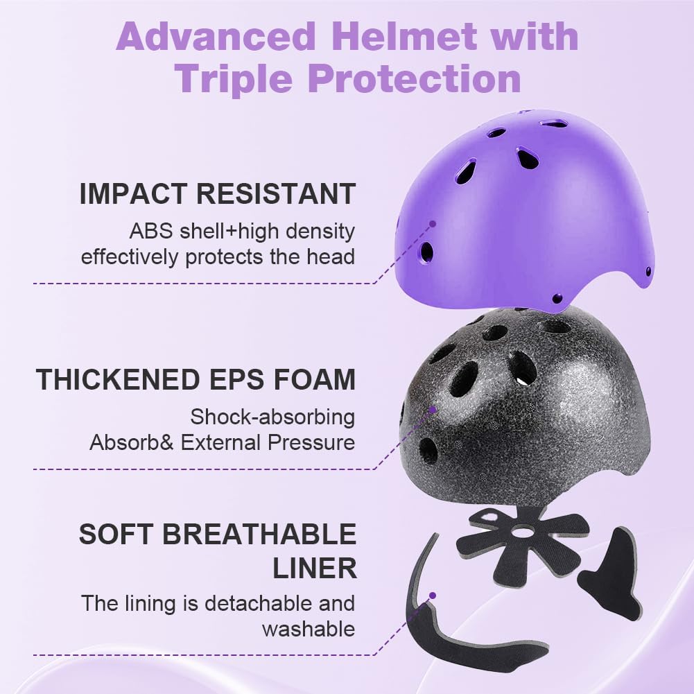 Flintronic Children's Bicycle Helmet, Children's Helmet, Bicycle Helmet for Children, Adjustable Skateboard Helmet for Bicycle, Skateboard, Scooter, Skating, Scooter, BMX for 2-13 Years
