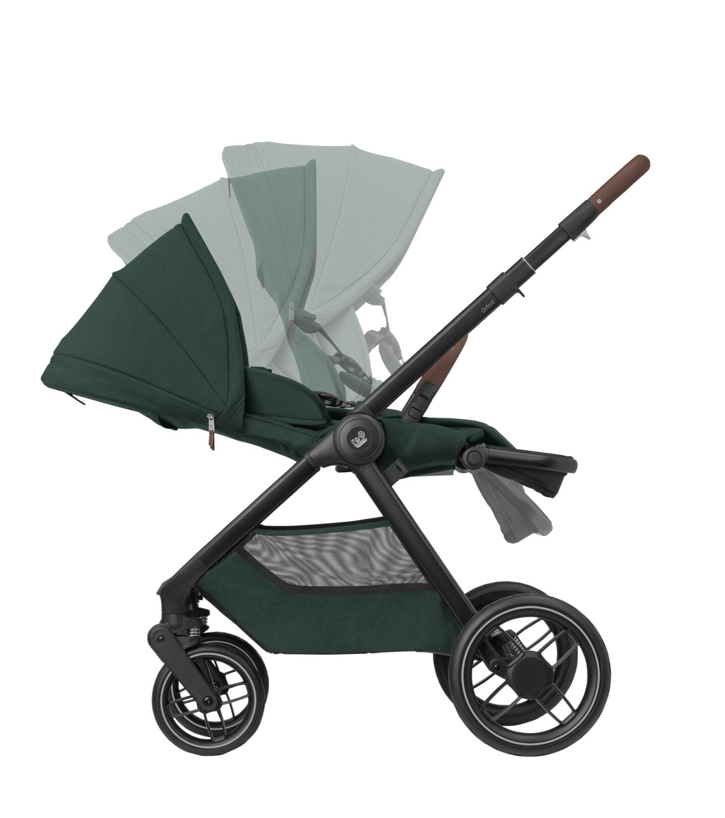 Maxi-Cosi Oxford Plus Baby Stroller 2 in 1 Set with Carrycot 0-4 Years 0-22kg Compact Folding Soft Suspension 3 Reclining Positions 10kg Storage Basket Twillic Graphite 