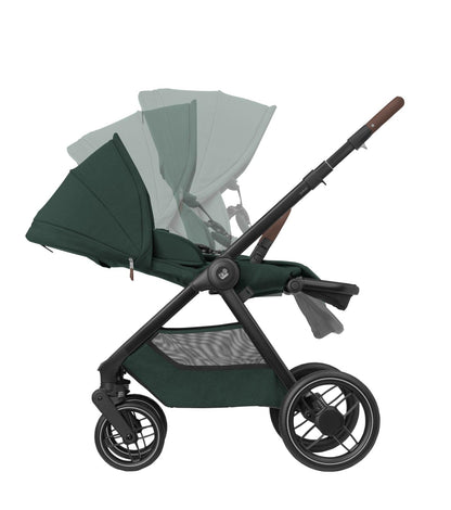 Maxi-Cosi Oxford Plus Baby Stroller 2 in 1 Set with Carrycot 0-4 Years 0-22kg Compact Folding Soft Suspension 3 Reclining Positions 10kg Storage Basket Twillic Graphite 