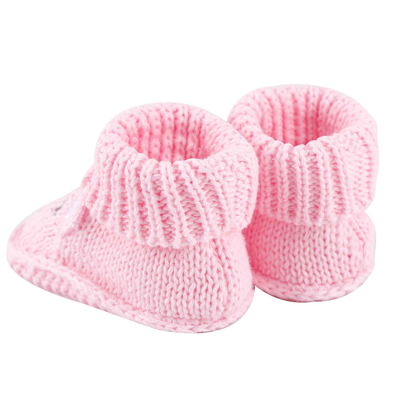 LACOFIA 2 Pairs Newborn Knitted Baby Shoes Soft Baby Boys Girls Ankle Boots 0-3 Months