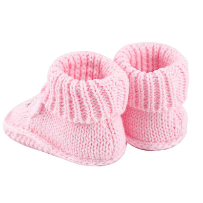 LACOFIA 2 Pairs Newborn Knitted Baby Shoes Soft Baby Boys Girls Ankle Boots 0-3 Months