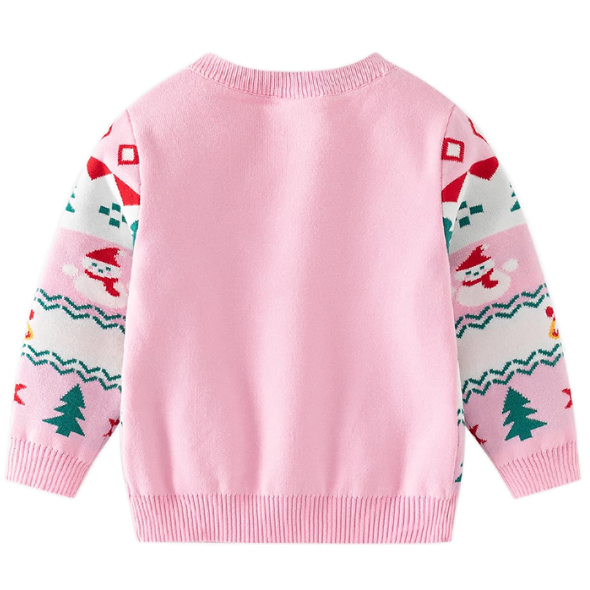 Fandecie Children's Christmas Jumper Cotton Crew Neck Christmas Elk Santa Sweater Girls Boys Sweatshirt Jumper 2-7 Years
