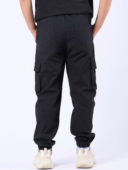 NATUST Jungen Cargohose Kinder Freizeithose mit Elastischem Bund
