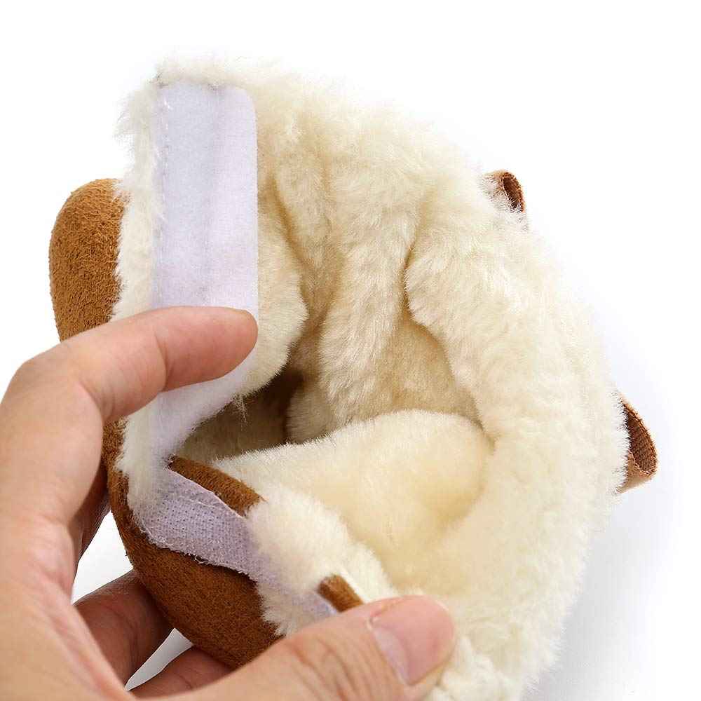 LACOFIA Baby Girls Soft Sole Winter Boots Toddler Warm Fleece Slippers Crawling Shoes