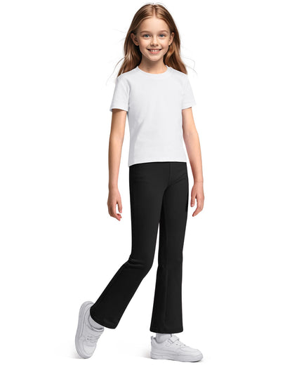 KEREDA Pack of 3 Flared Girls' Leggings Flared Children's Long Dance Trousers Cotton Leggings 116-164