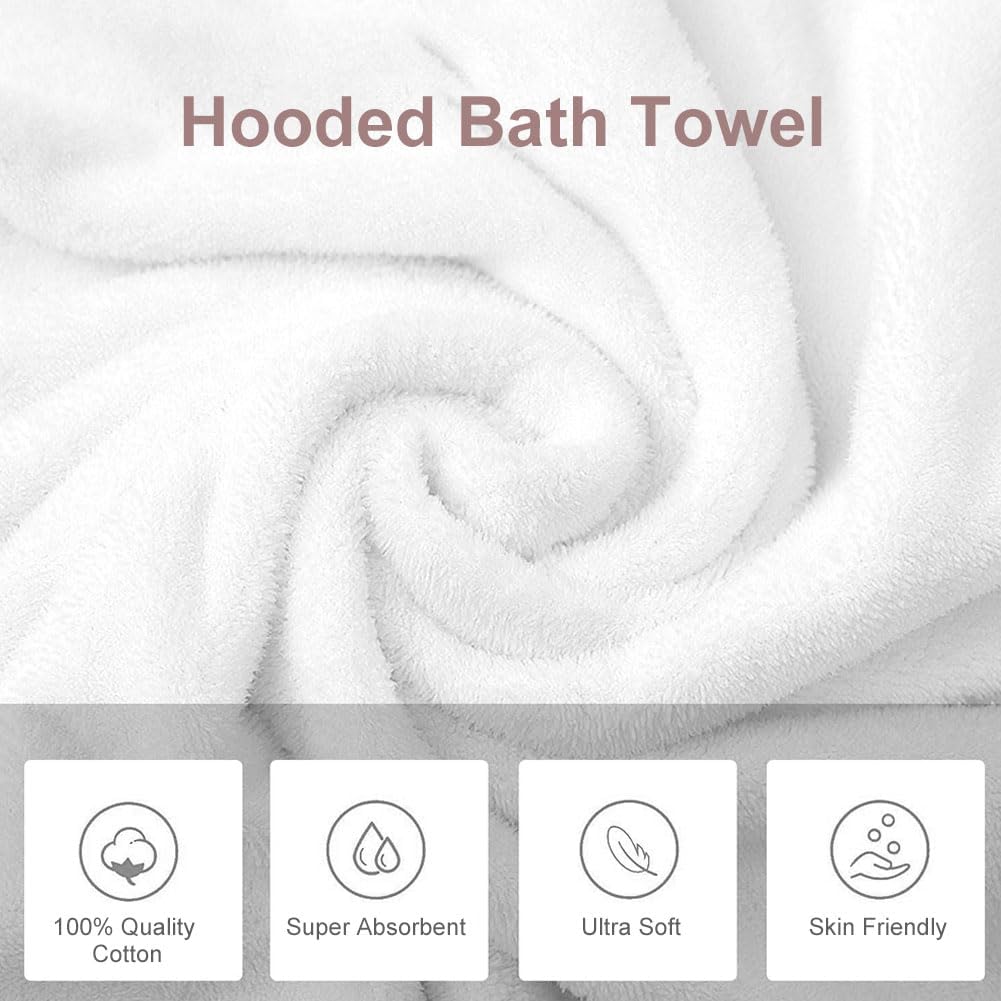 TMRBBesty Baby Bath Towels, Hooded Towel Children, Baby Towels Hood, Hooded Towel, Baby Bath Towel with Hood, Suitable for Children Aged 0-3, Panda Pattern, 80 x 80 cm