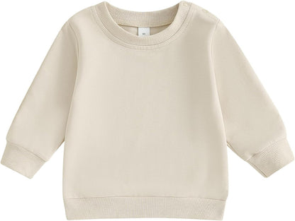 ESSECMBS Kleinkind Baby Jungen Daliy Sweatshirt Kleidung Langarm Rundhalsausschnitt Einfarbig Oberteile Kleiner Junge Frühling Herbst Baumwolle Hemd Kleidung