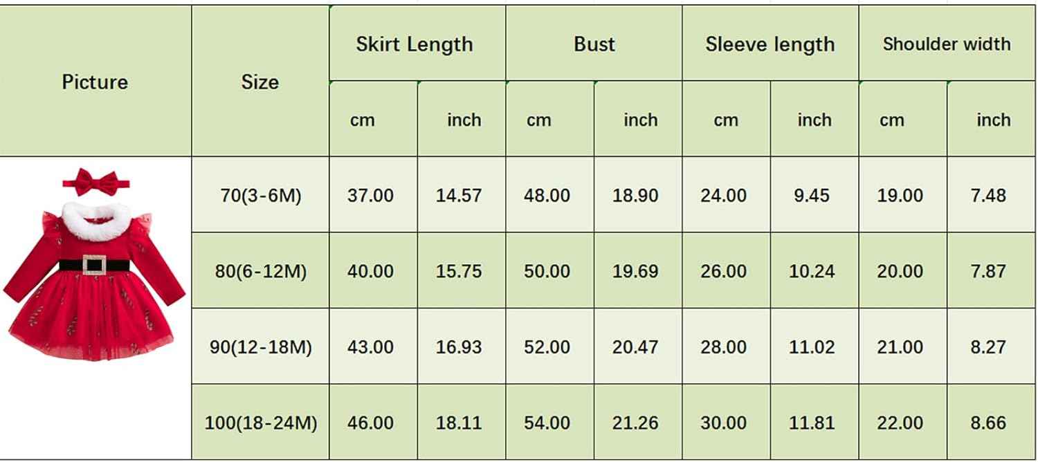 Geagodelia Girls Christmas Dress Long Sleeve Elegant Red Winter Dresses and Headband Set for Newborn Christmas