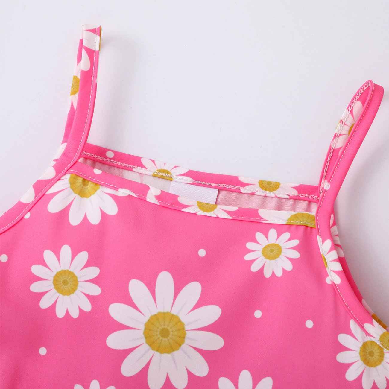 Baby Kleidung Mädchen Kleid - Gänseblümchen Ärmellos Kleider + Hut 2tlg, Blume Kleid Babykleidung Set Bekleidungssets Sommer Frühling Herbst für 0-3 Jahre (Grün/Rosa)