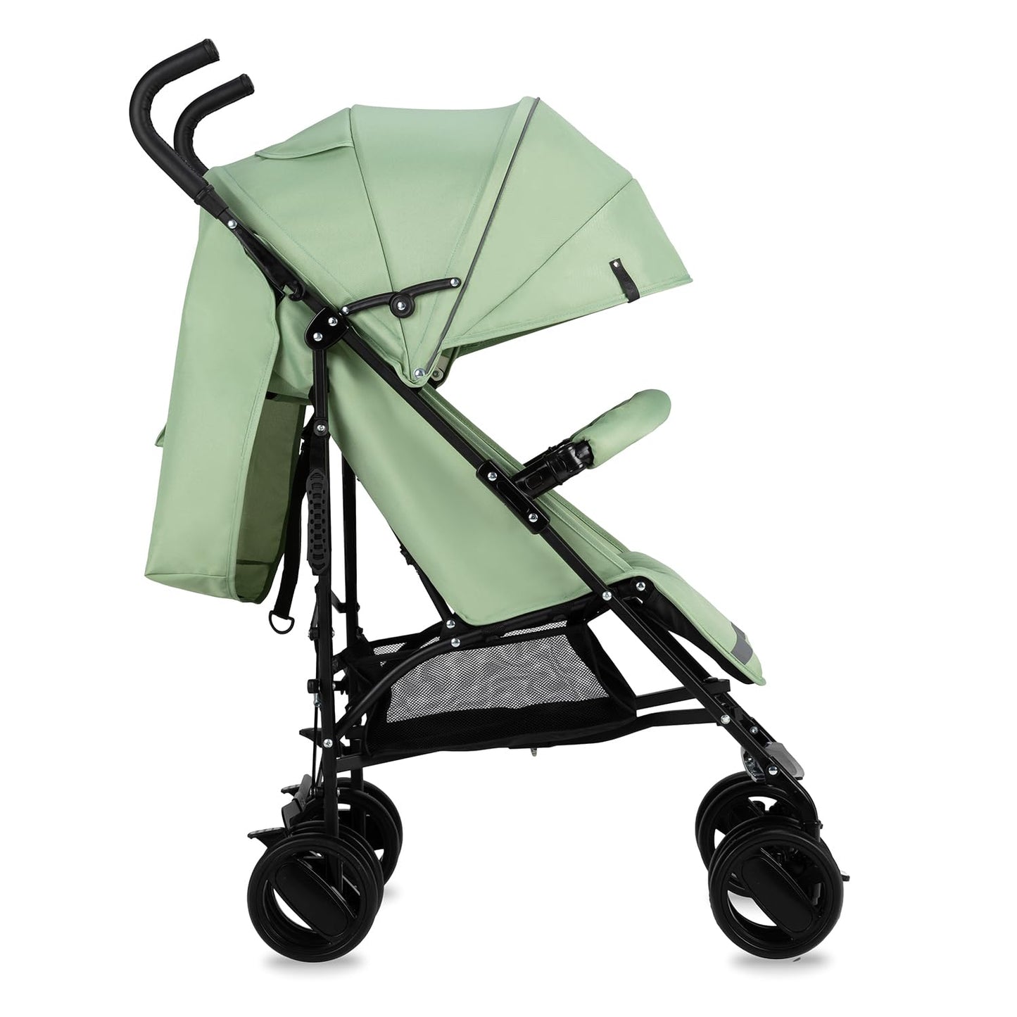 MoMi AKIRA Kinderbuggy Kinderwagen ab 6 Monaten (bis 15 kg), verstellbarer 5-Punkt-Sicherheitsgurt, Babytasche, Einkaufskorb, Regen- und Insektenschutz.