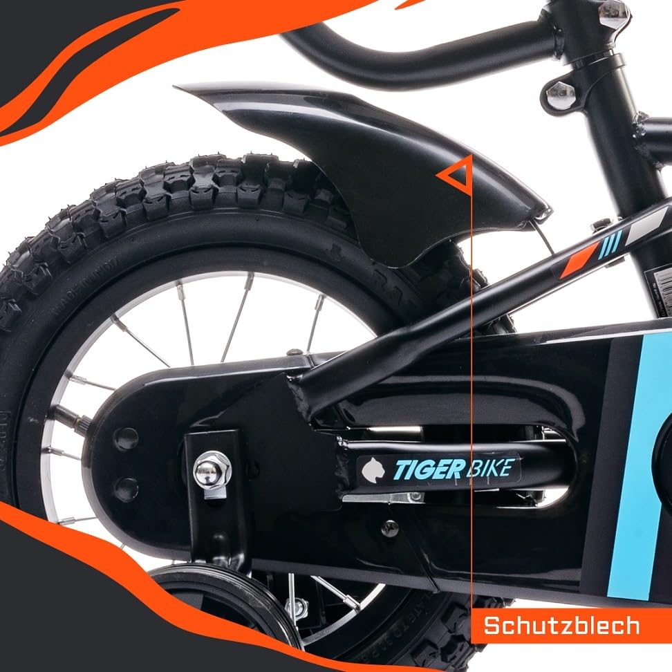sun baby Jungenfahrrad Kinderfahrrad 14 und 16 Zoll Jungen Tiger Tracker Bike Leicht Stützräder mit Schubstange ab 2-6 Jahre BMX Fahrrad Kinder