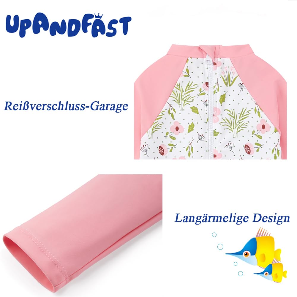upandfast Baby Swimsuit with Buttons UV Protection Swimwear for Baby Girls 