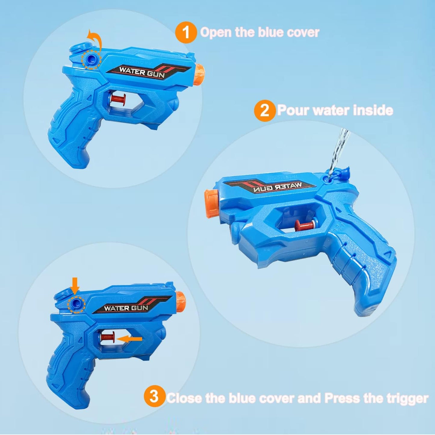 Wasserpistole für Kinder, 2-teilige Wasserpistole mit langer Reichweite, Super Squirter für Kinder und Erwachsene, das perfekte Spielzeug für Sport, Pools, Gärten, Strände und Wasserschlachten im Freien