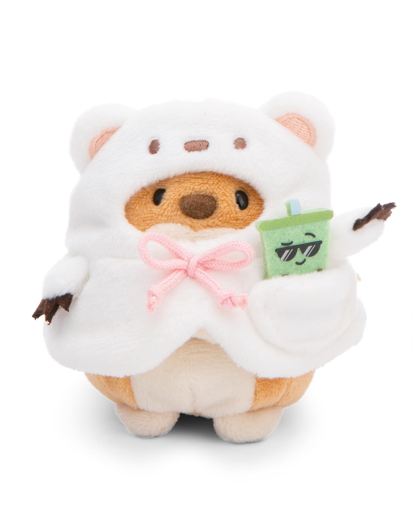 NICI MYMOCHI Kuscheltier Set - Kuscheltier Bär Nomo 8 cm mit Pommes und Bienenkostüm in Geschenkbox, Flauschiges Stofftier zum Kuscheln, Spielen und Liebhaben - 61142