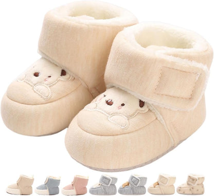 Baby Winter Shoes Warm Baby Shoes Winter Non-Slip Adjustable Newborn Snow Shoes First Walking Shoes Lined Thermal Fleece Crawling Shoes Slippers Winter Boots 0-18 Months 