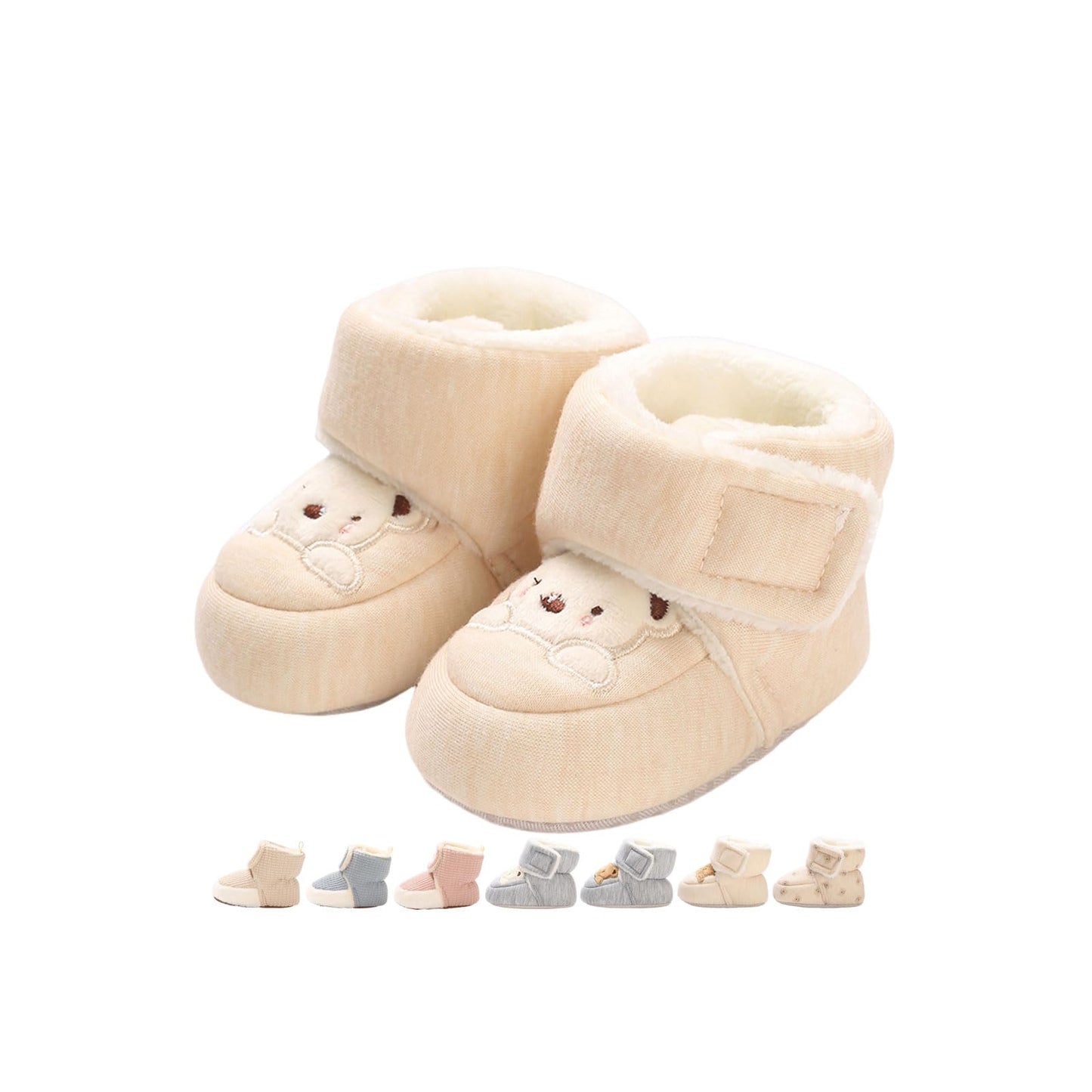 Baby Winter Shoes Warm Baby Shoes Winter Non-Slip Adjustable Newborn Snow Shoes First Walking Shoes Lined Thermal Fleece Crawling Shoes Slippers Winter Boots 0-18 Months