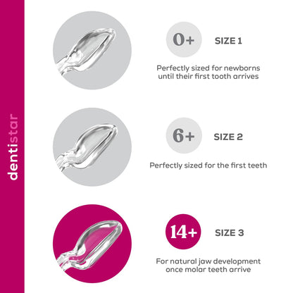 Dentistar® Silikon Schnuller 3er-Set – Größe 1 Schnuller 0-6 Monate – Zahn- & kieferfreundlicher Nuckel mit Dental-Stufe – BPA-frei – Made in Germany - Kirschblüte - Meloni2