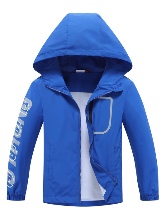 ALXHUTE children's rain jacket water column boys girls transition jacket functional jacket with hood