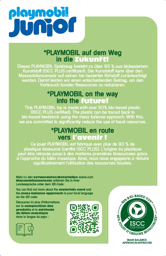 PLAYMOBIL JUNIOR | Tierpension mit Futterspender | nachhaltiges Spielzeug aus biobasierten Kunststoffen | für Kinder ab 1 Jahr | 71690