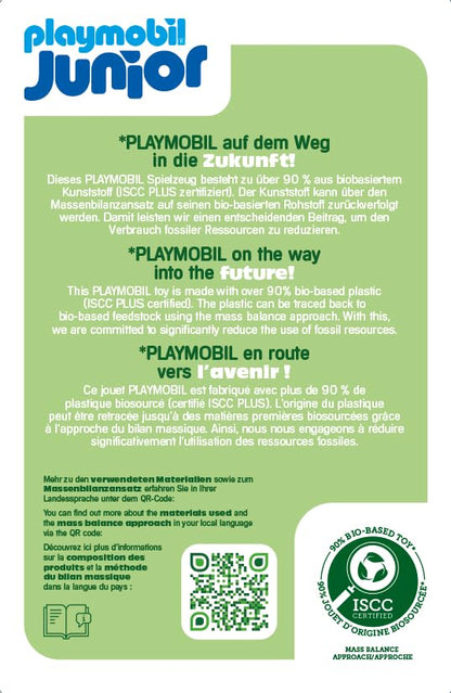 PLAYMOBIL JUNIOR | Tierpension mit Futterspender | nachhaltiges Spielzeug aus biobasierten Kunststoffen | für Kinder ab 1 Jahr | 71690