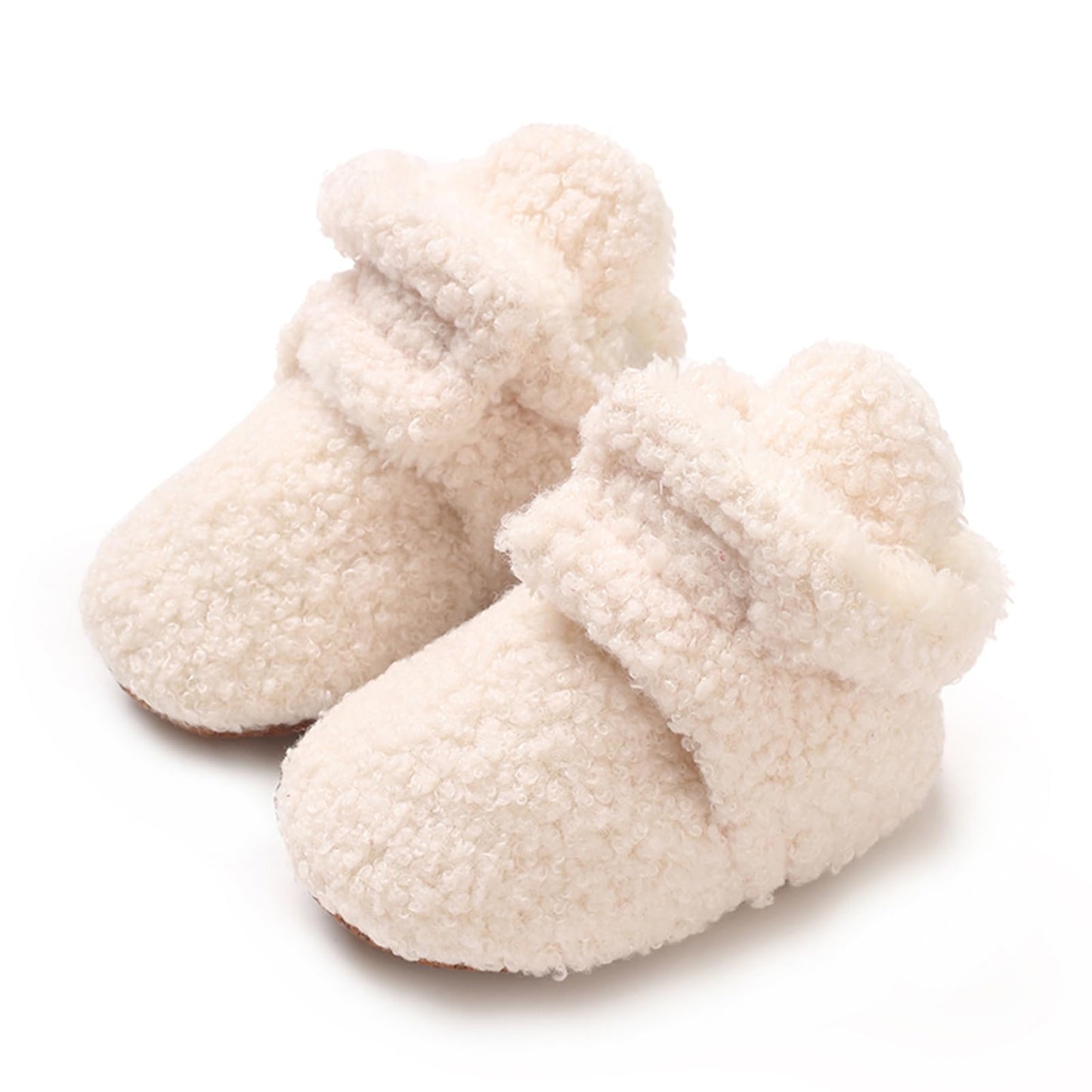TMEOG Baby Winter Shoes Thermal Baby Shoes Crawling Shoes Fleece Baby Boots Non-Slip Warm Booties Baby Boots Lined Newborn Walk Shoes for Girls Boys 0-18 Months