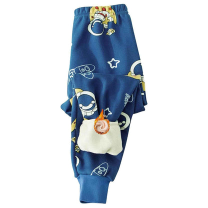 Children's Thermal Trousers, Warm Thermal Leggings, Elastic Waist, Lined Jogging Bottoms with Fleece, Winter Trousers for Girls 2-13 Years Old