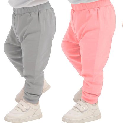 100% Baumwolle Babyhosen Kinderhosen | 2 er-Pack Lässig Sweathose Weiche und Bequeme Babykleidung für Jungen und Mädchen