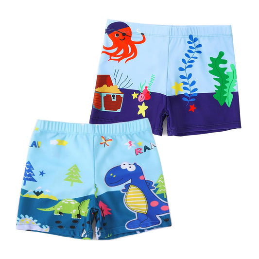 NautySaurs Pack of 2 Boys Swimming Shorts 5-13 Years Large Boys Swimwear Dinosaur Kids Swimming Trunks