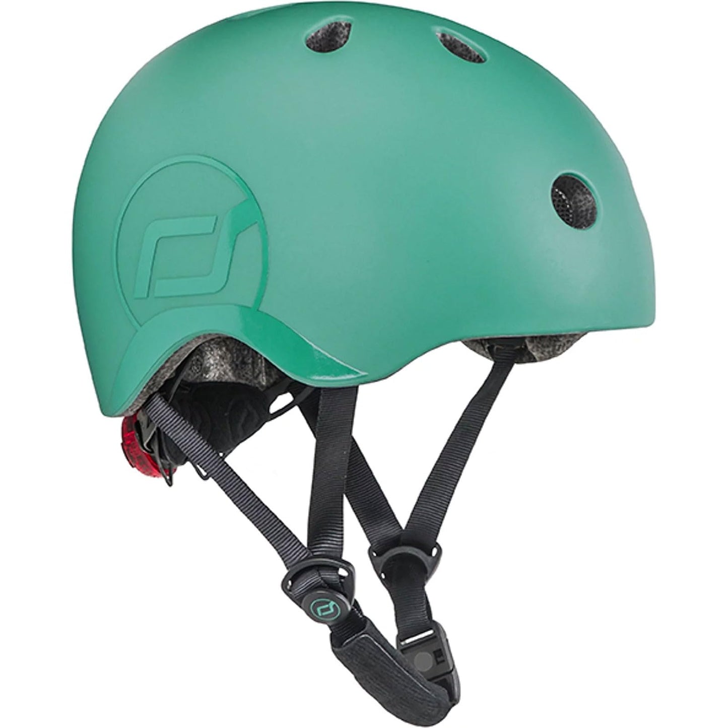 Scoot and Ride Babyhelm mit verstellbaren Trägern, Mattes Finish, Größen XXS, inklusive LED-Sicherheitslicht und weicher Fleece-Polsterung für zusätzlichen Schutz